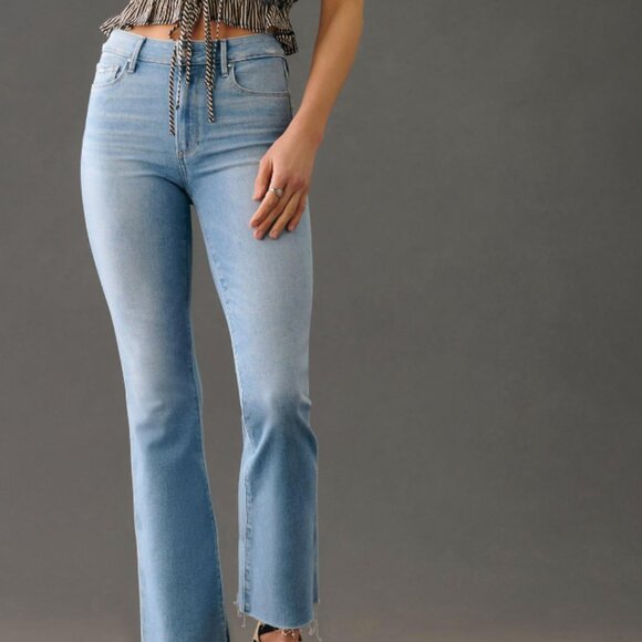Paige Size 27 Collette Crop Flare Raw Hem Jeans